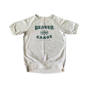 BEAVER Canoe Short Sleeve Sweatshirt Grey Size XS